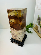 Load image into Gallery viewer, Dendritic Limestone Tower on stand
