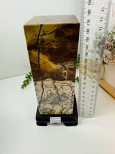 Load image into Gallery viewer, Dendritic Limestone Tower on stand