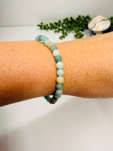 Load image into Gallery viewer, Amazonite Gemstone Elastic bead Bracelet – Calming, Uplifting &amp; Naturally Beautiful