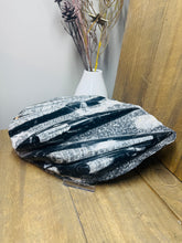 Load image into Gallery viewer, Fossil Orthoceras slab on clear stand