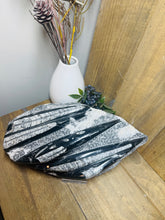 Load image into Gallery viewer, Fossil Orthoceras slab on clear stand