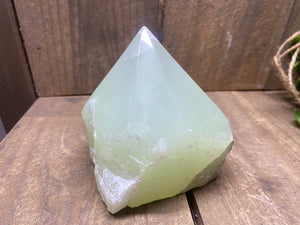 Green Calcite semi polished points
