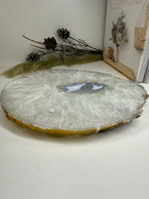 Load image into Gallery viewer, Large thick polished Natural Agate slice - cheese board, serving platter or display piece