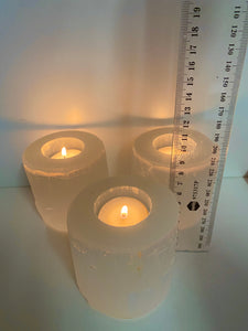 Medium Selenite tea light candle holder