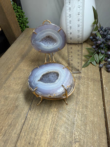 Natural Agate Geode box - jewelry box, trinket box or display piece