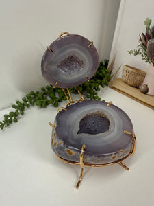 Natural Agate Geode box - jewelry box, trinket box or display piece