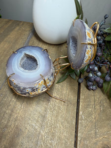 Natural Agate Geode box - jewelry box, trinket box or display piece