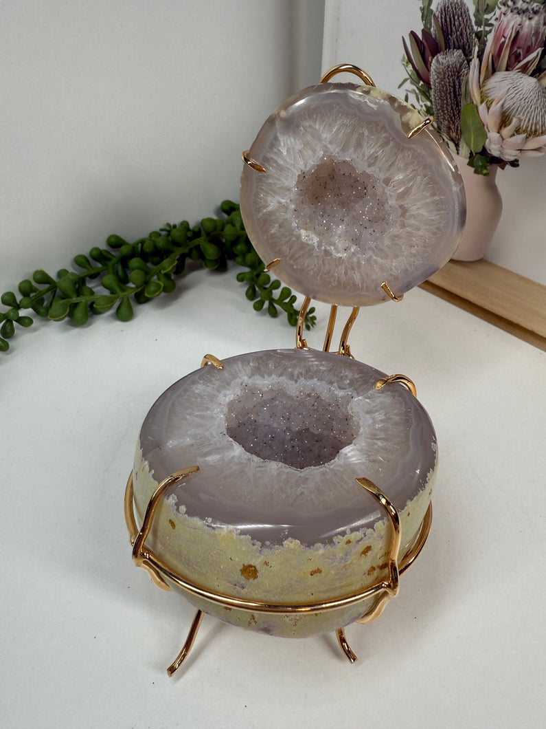 Natural Agate Geode box - jewelry box, trinket box or display piece