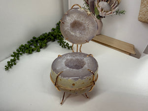 Natural Agate Geode box - jewelry box, trinket box or display piece