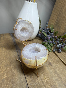 Natural Agate Geode box - jewelry box, trinket box or display piece