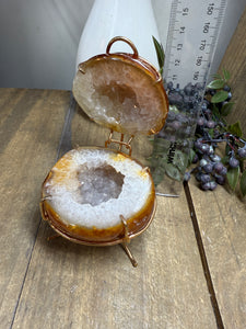 Natural Agate Geode box - jewelry box, trinket box or display piece