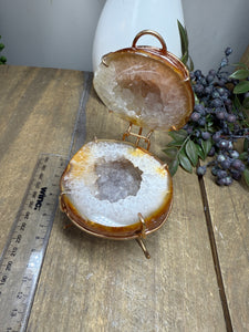 Natural Agate Geode box - jewelry box, trinket box or display piece
