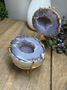 Natural Agate Geode box - jewelry box, trinket box or display piece