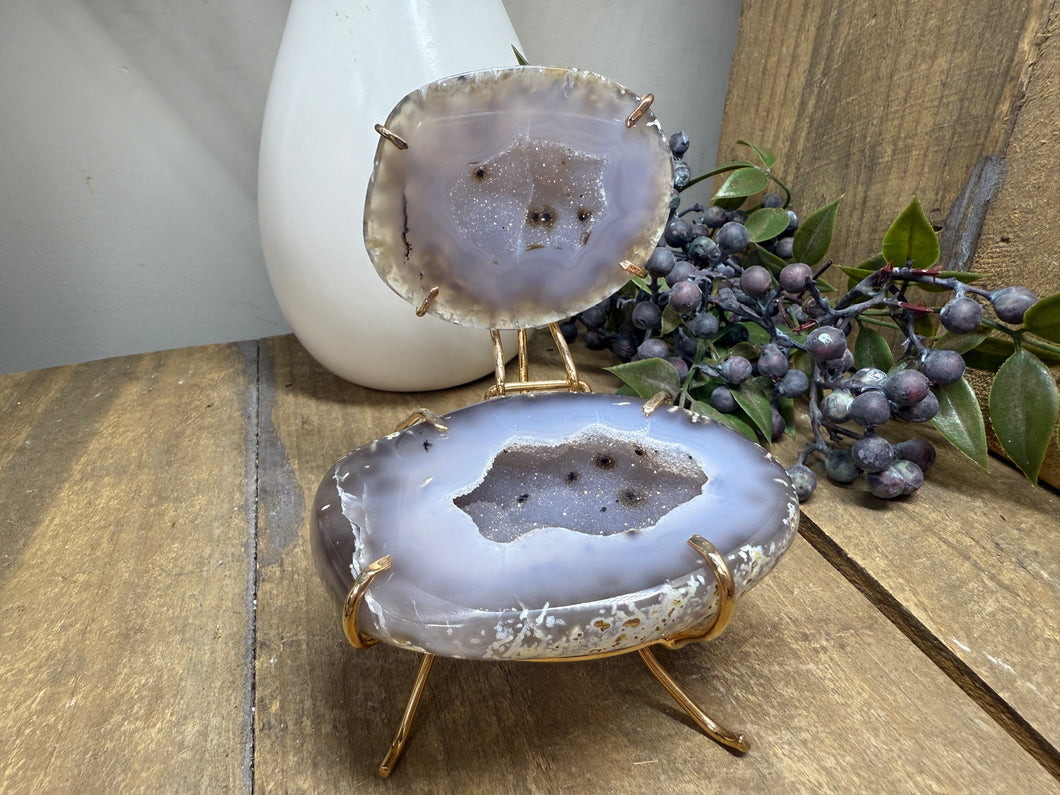 Natural Agate Geode box - jewelry box, trinket box or display piece