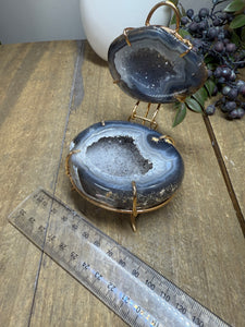 Natural Agate Geode box - jewelry box, trinket box or display piece