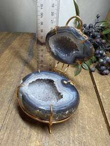 Natural Agate Geode box - jewelry box, trinket box or display piece