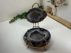Natural Agate Geode box - jewelry box, trinket box or display piece