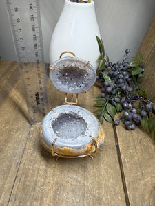 Natural Agate Geode box - jewelry box, trinket box or display piece