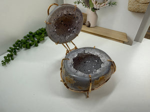 Natural Agate Geode box - jewelry box, trinket box or display piece