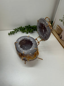 Natural Agate Geode box - jewelry box, trinket box or display piece