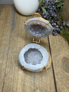 Natural Agate Geode box - jewelry box, trinket box or display piece