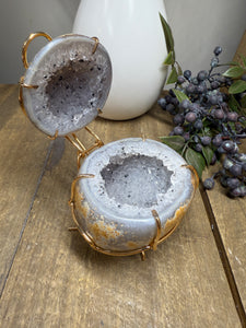 Natural Agate Geode box - jewelry box, trinket box or display piece