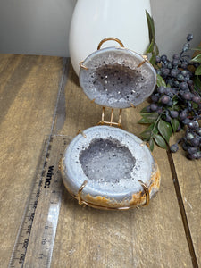 Natural Agate Geode box - jewelry box, trinket box or display piece