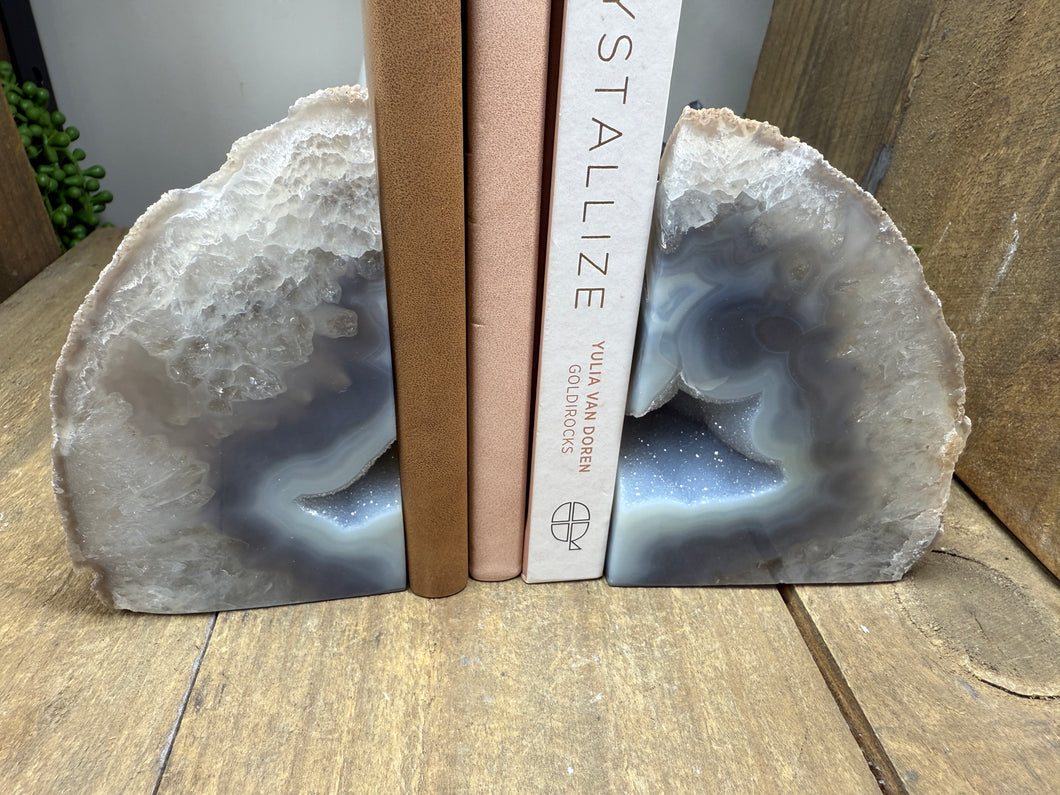 Natural Agate book ends