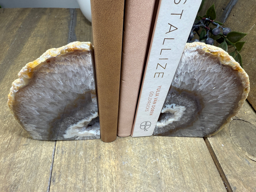 Natural Agate book ends