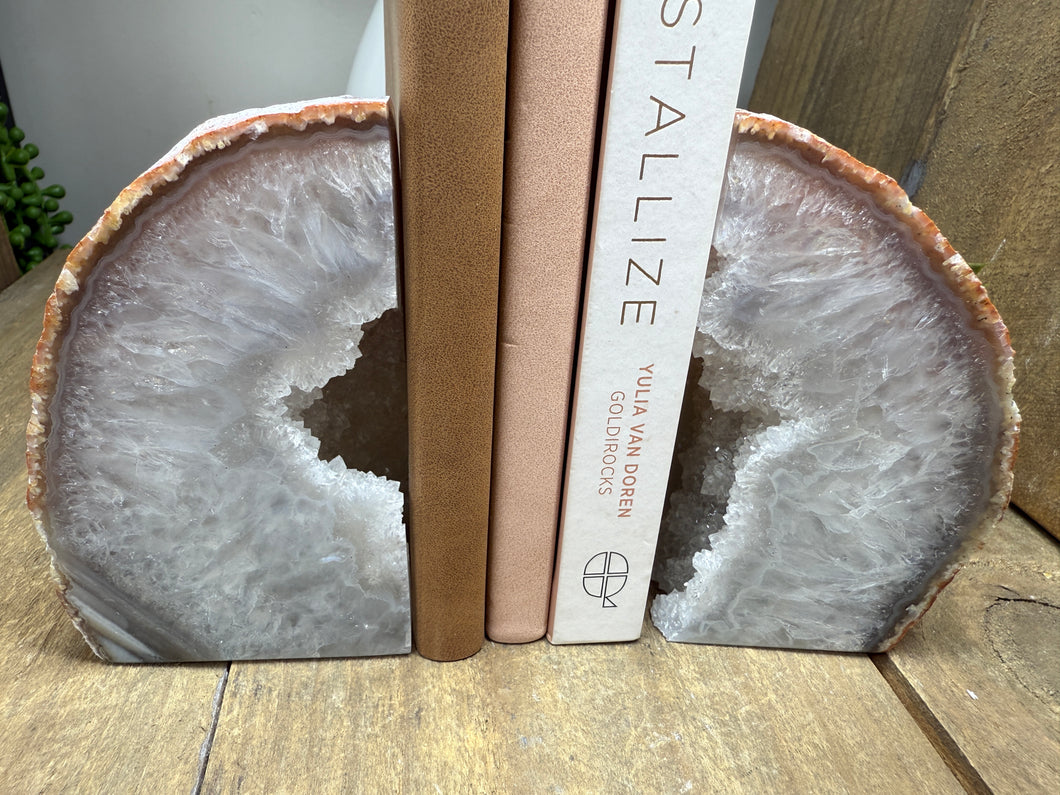 Natural Agate book ends