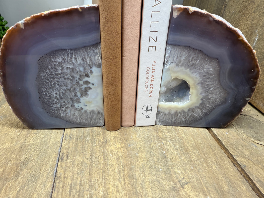 Natural Agate book ends