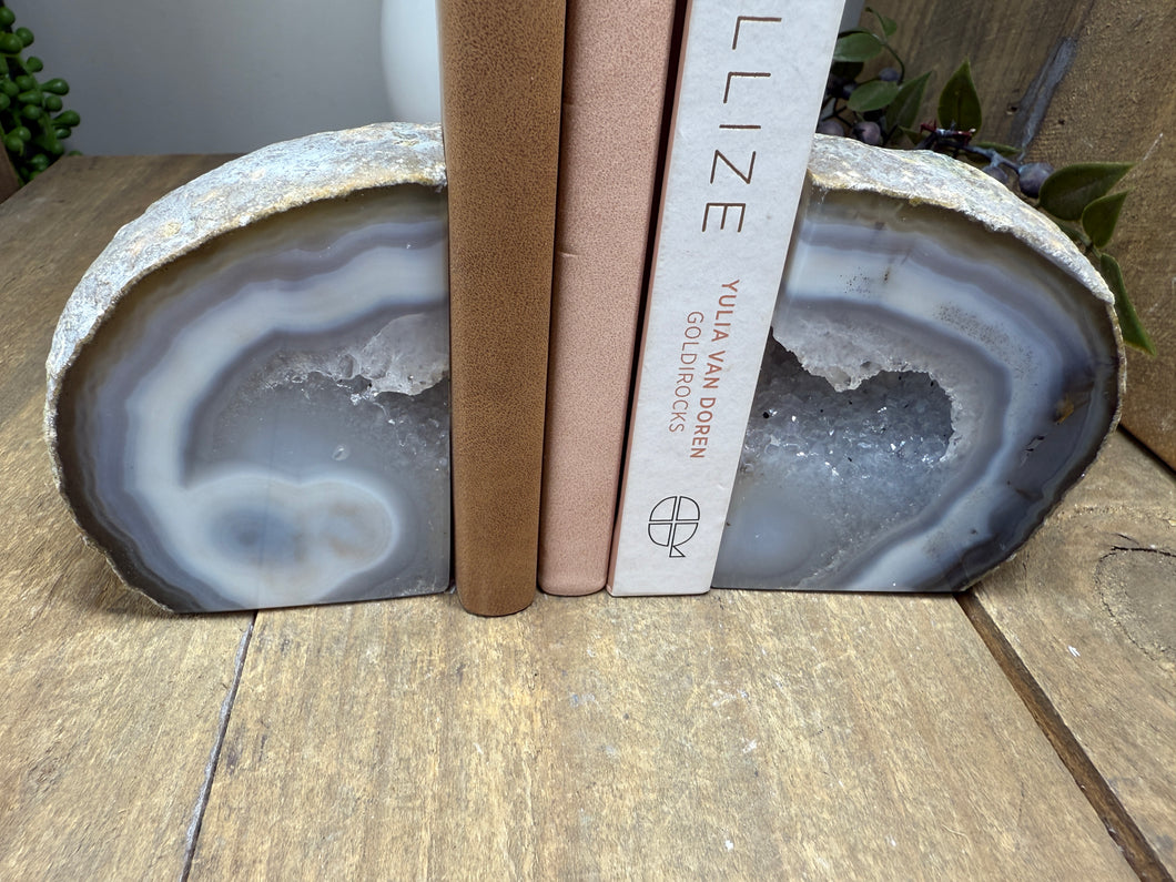 Natural Agate book ends