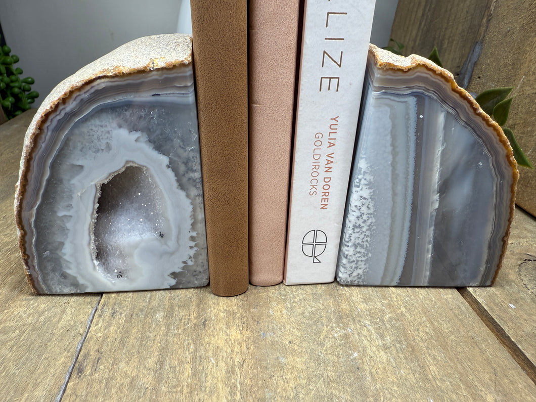 Natural Agate book ends