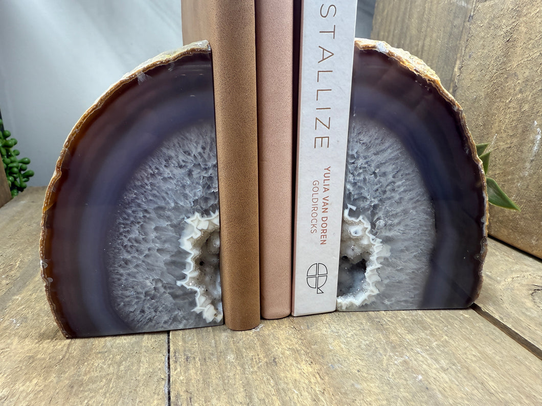 Natural Agate book ends