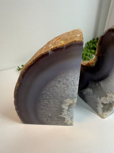 Natural Agate book ends