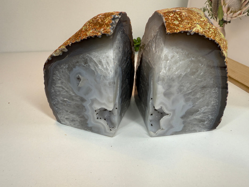 Natural Agate book ends