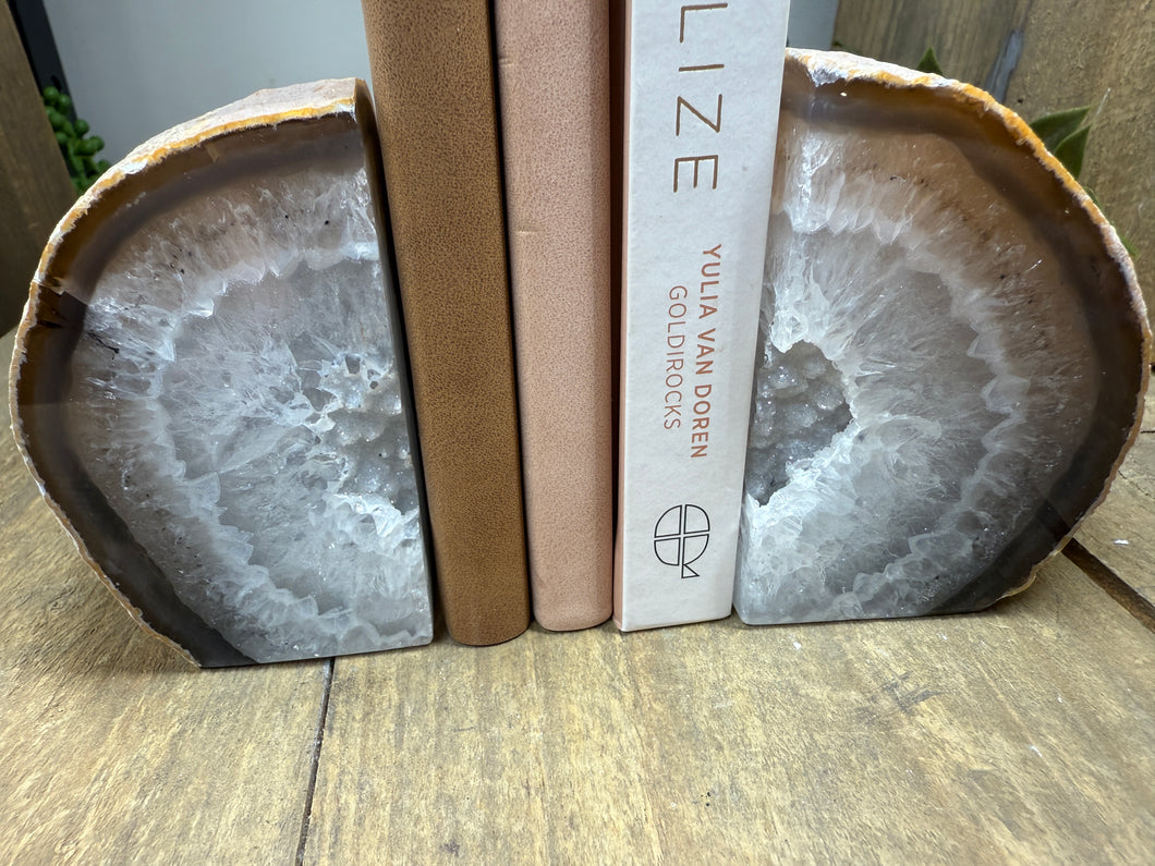 Natural Agate book ends
