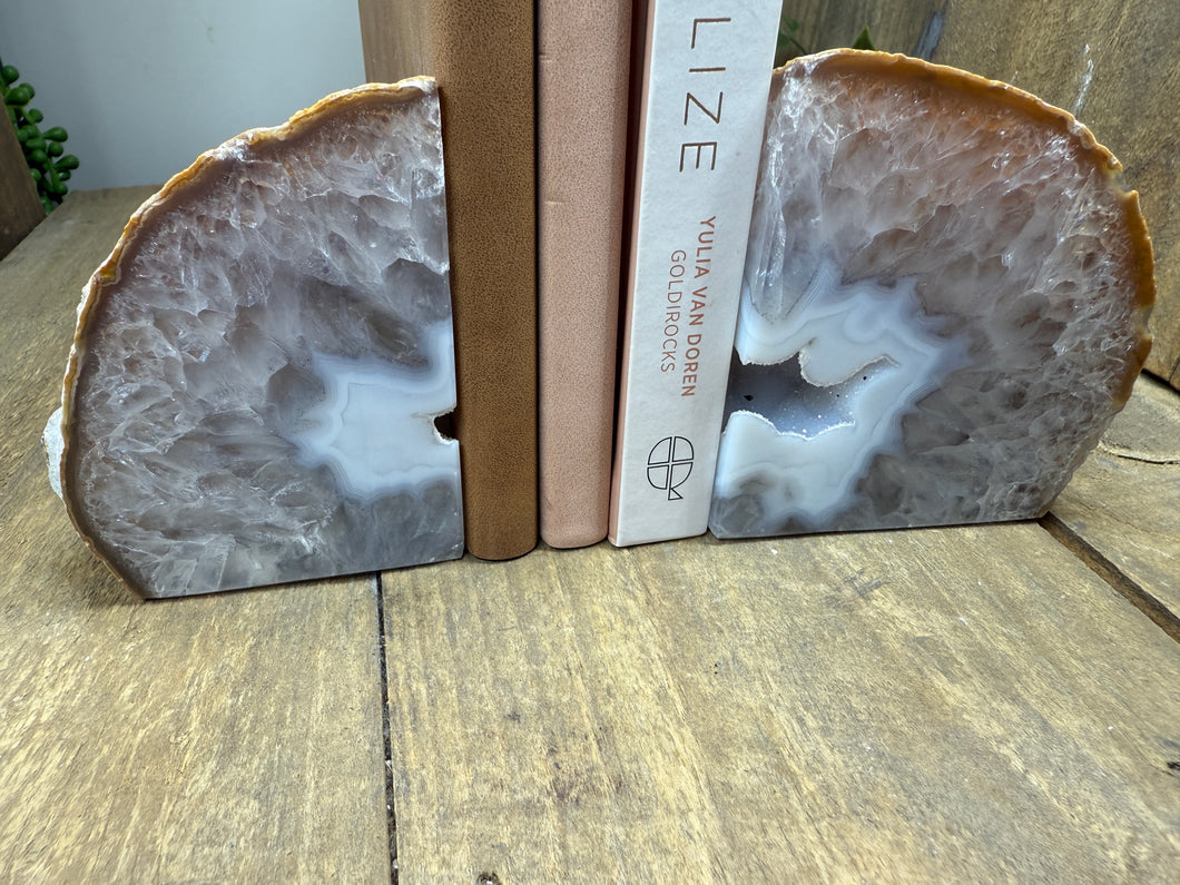 Natural Agate book ends