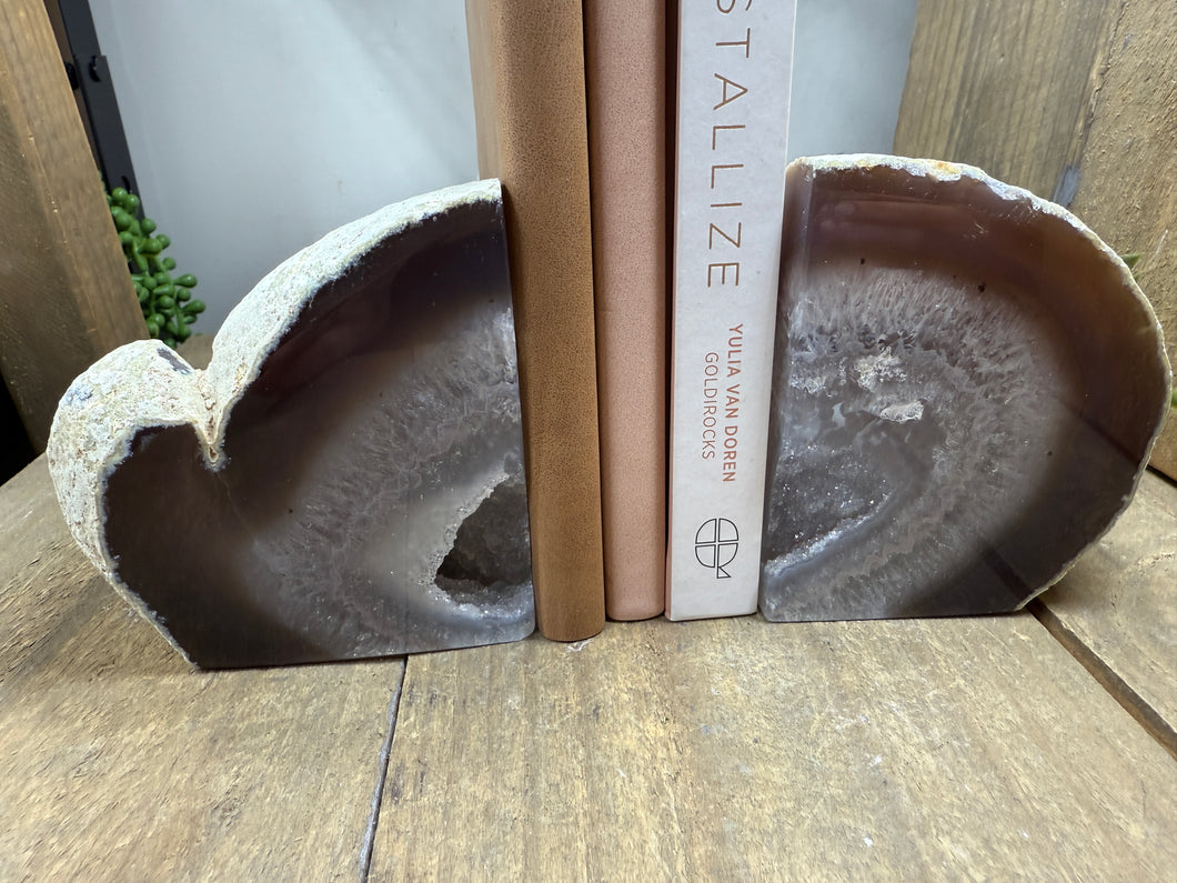 Natural Agate book ends