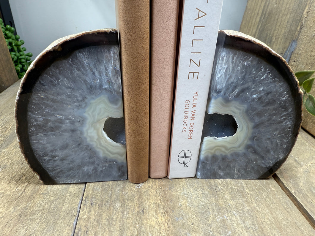 Natural Agate book ends