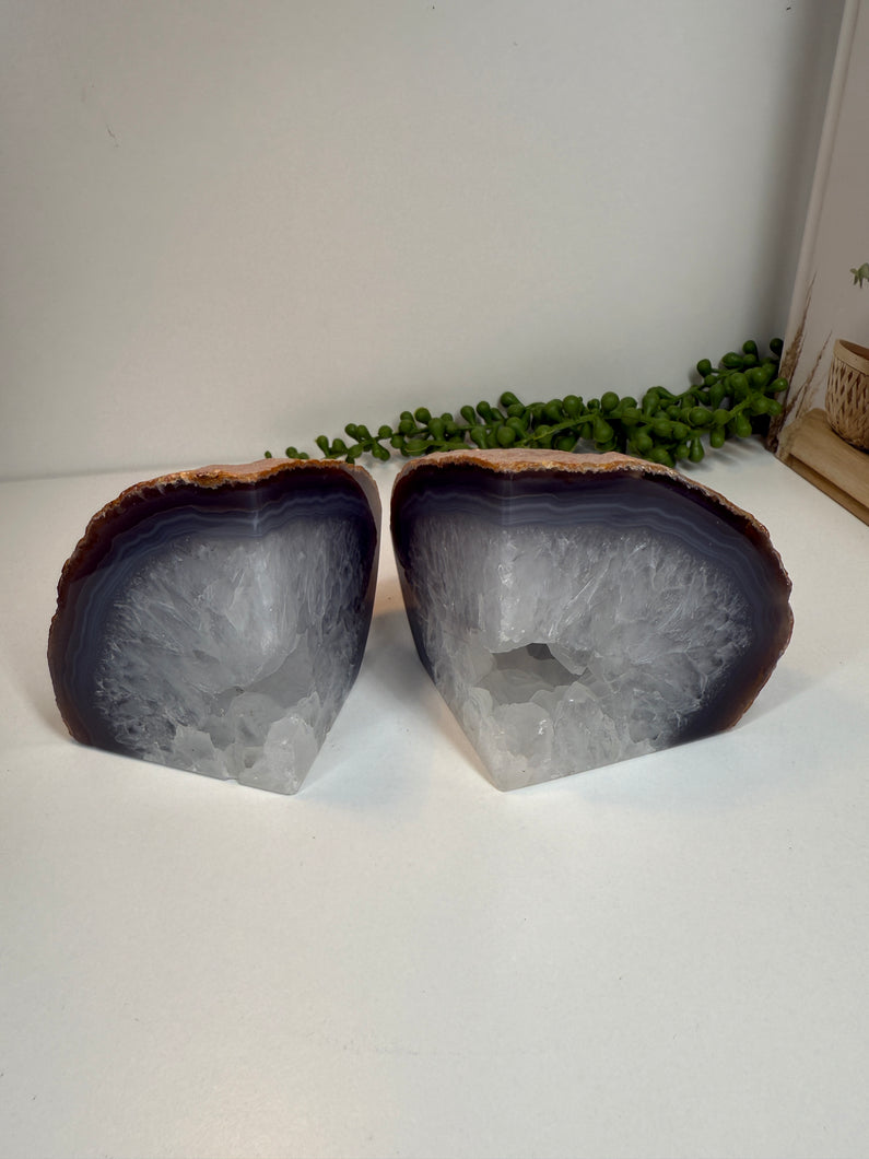 Natural Agate book ends