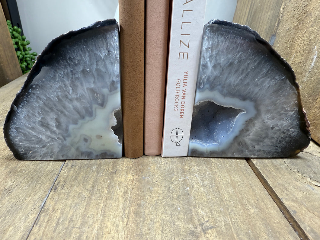 Natural Agate book ends