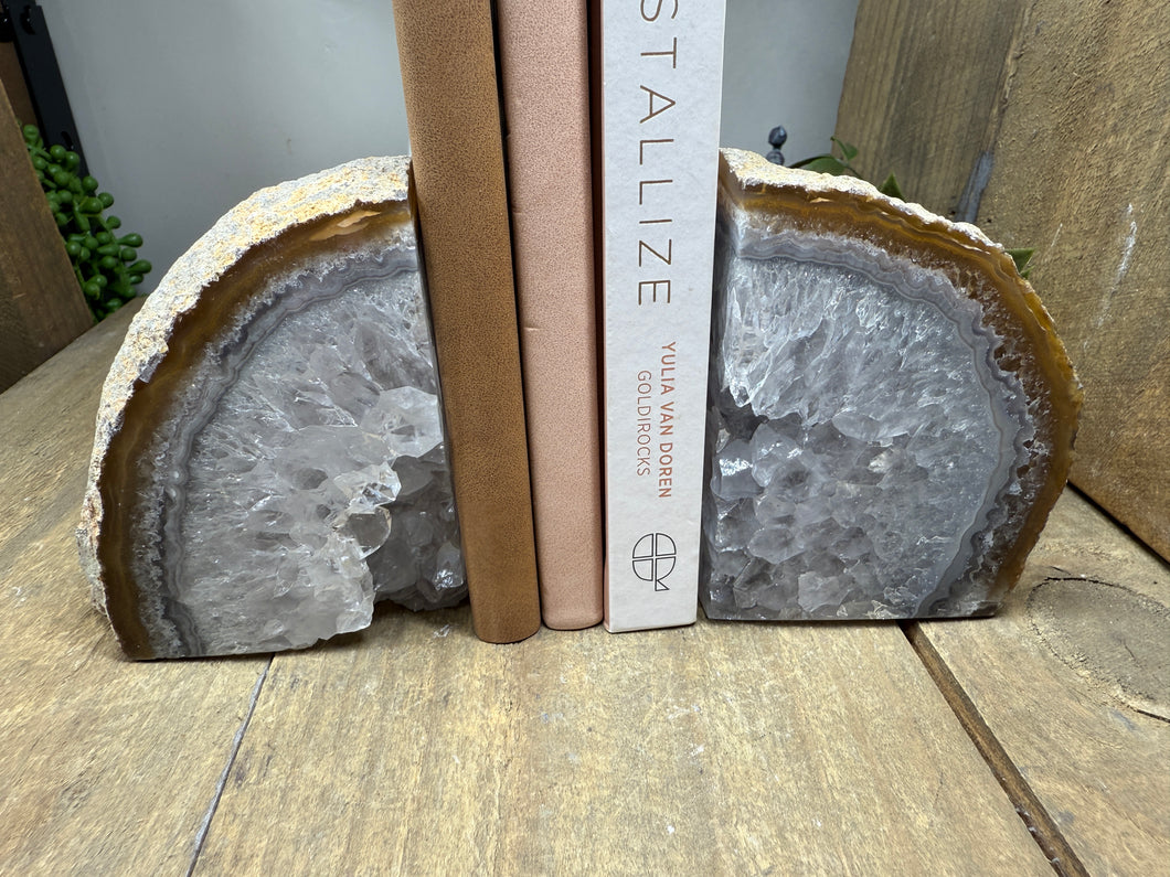 Natural Agate book ends