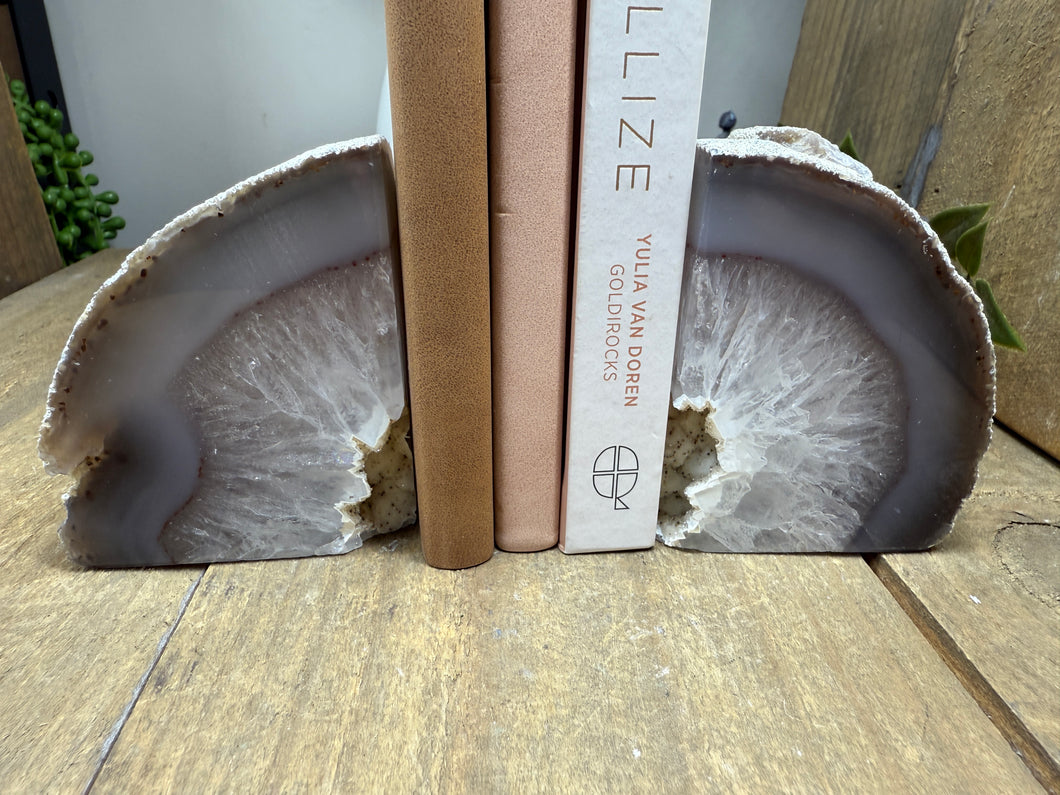 Natural Agate book ends