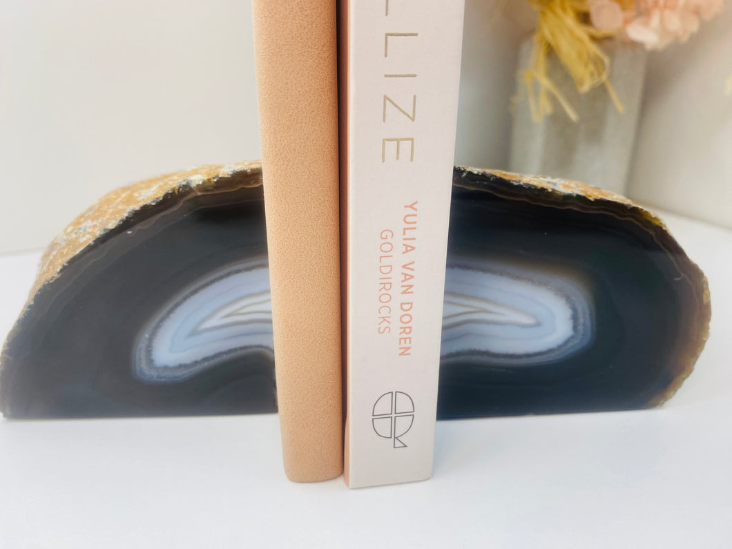 Natural Agate book ends (small)