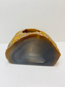 Natural Agate tea light Candle Holder (natural stone / crystal), home decor