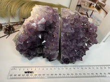 Load image into Gallery viewer, Natural Amethyst Crystal Bookends – Brazilian Amethyst