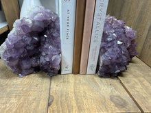 Load image into Gallery viewer, Natural Amethyst Crystal Bookends – Brazilian Amethyst