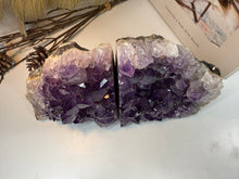 Load image into Gallery viewer, Natural Amethyst Crystal Bookends – Brazilian Amethyst