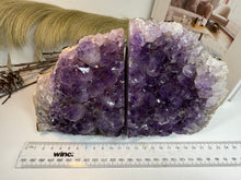 Load image into Gallery viewer, Natural Amethyst Crystal Bookends – Brazilian Amethyst